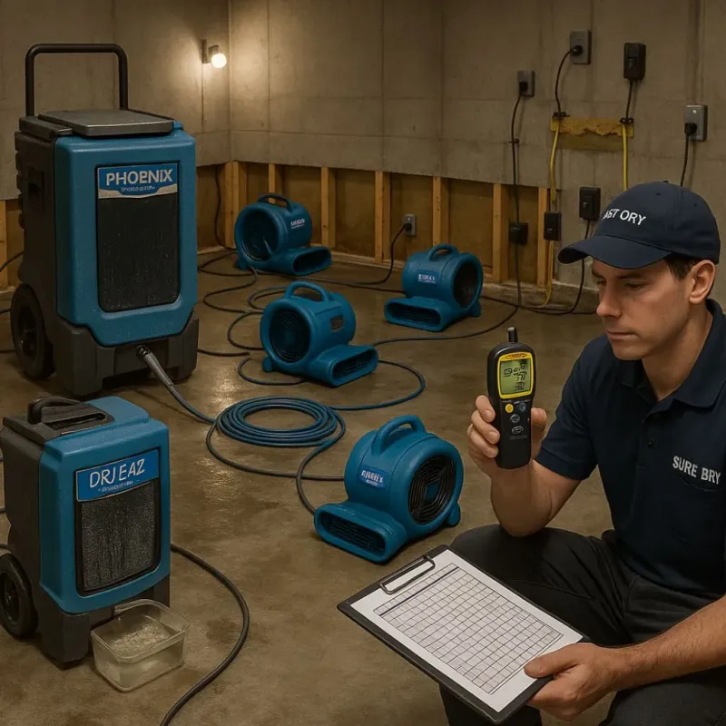 Structural Drying and Dehumidification process in Holly Hill, FL